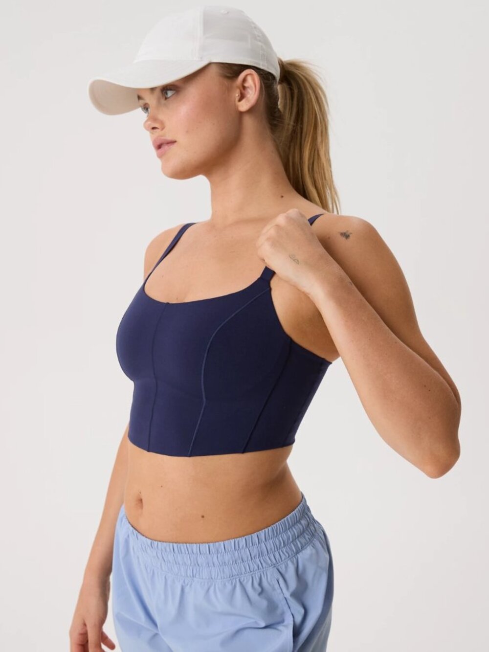 2/$30 OFFLINE By Aerie Real Me Hold Up! Corset Sports Bra Navy Large #A2888